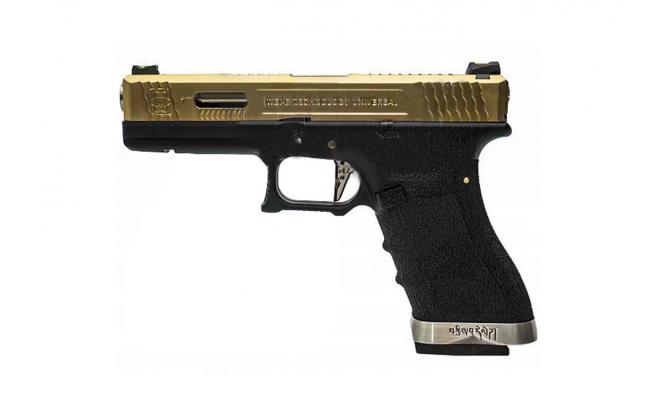 Пистолет WE-G003WET-TG Glock-19 G-Force Titanium Version (металл, слайд) Це...