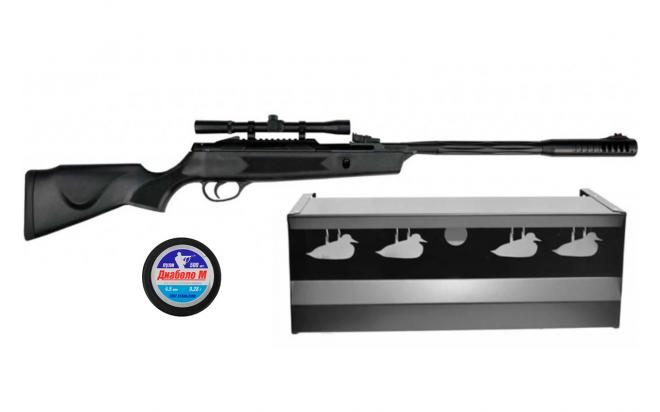 Пневматическая винтовка Hatsan Alpha + прицел 4x20 + пули (550 шт) + минитир Air-Gun