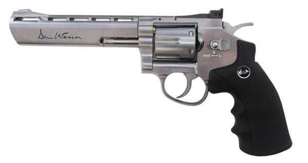 Пневматический револьвер ASG Dan Wesson 6 Silver пулевой 4,5 мм 
