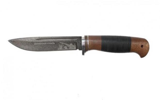 Нож Охотник, дамасская сталь (Ворсма)