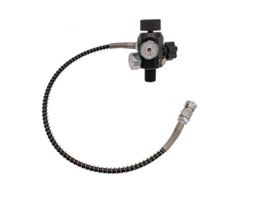 Заправочная станция 40 МПа М18х1,5 с вентилем (2 манометра) Заправочная станция 40 МПа М18х1,5 с вентилем (2 манометра)