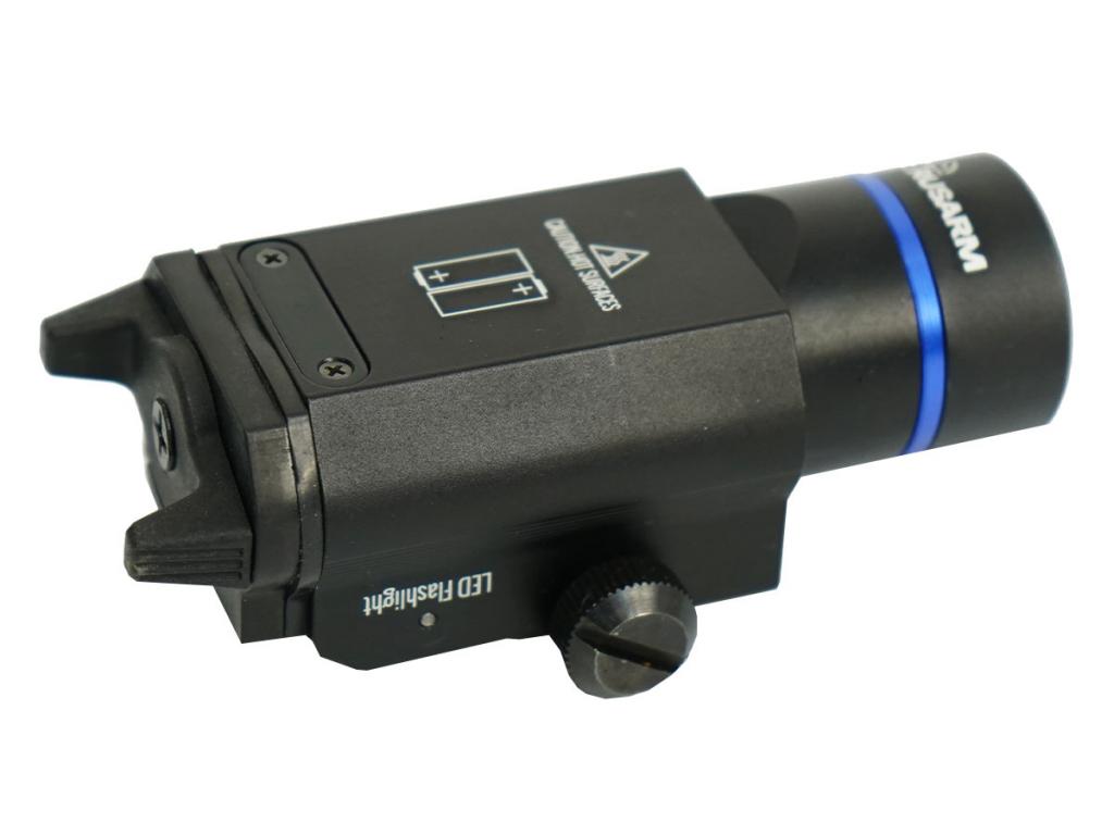 Фонарь тактический Rusarm 6016 XH-P90 подствольный вид сбоку Фонарь тактический Rusarm 6016 XH-P90 подствольный вид сбоку