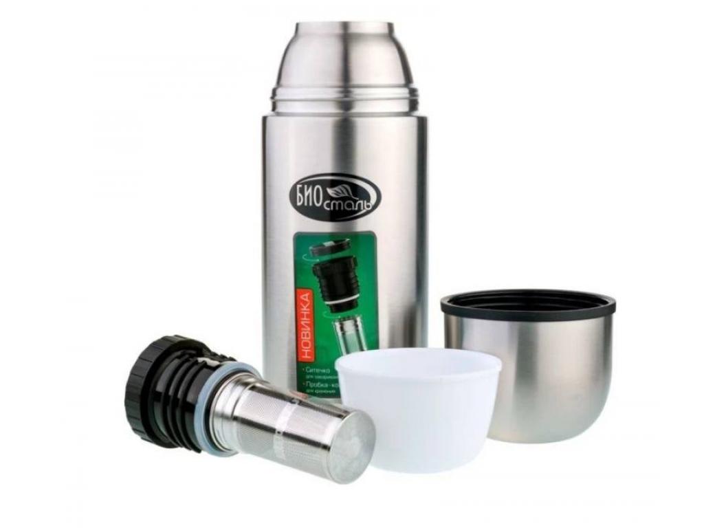 Термос Биосталь с узкой горловиной 0,5 л (пробкой с ситечком), вид №2 Термос Биосталь с узкой горловиной 0,5 л (пробкой с ситечком), вид №2