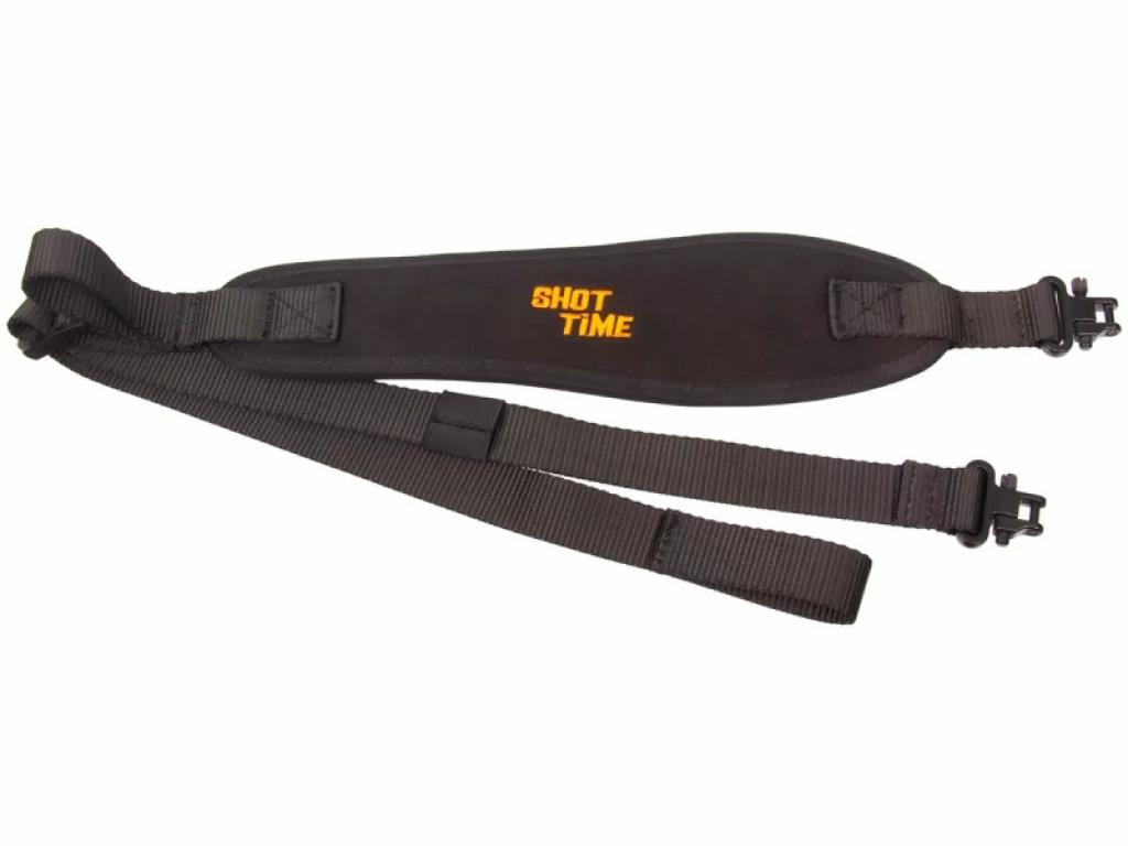 Ремень оружейный ShotTime с быстросъемными антабками (ширина 8 см, длина 108 см, черный) Ремень оружейный ShotTime с быстросъемными антабками (ширина 8 см, длина 108 см, черный)