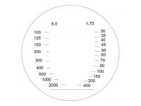 Бинокль КОМЗ БПЦс2 10х40 рубин (сетка, обрезиненный) - измерительная сетка