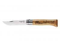 Нож Opinel серии Tradition Animalia №08 (клинок 8,5 см, нержавеющая сталь, рукоять дуб, рисунок кабан)
