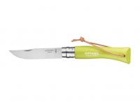 Нож Opinel серии Tradition Trekking №07 (клинок 8 см, нержавеющая сталь, рукоять граб, жёлто-зелёный)