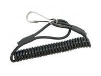 Шнур страховочный витой, карабин-кольцо (пластик, черный) Шнур страховочный витой, карабин-кольцо (пластик, черный)