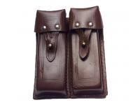 Подсумок под 4 магазина для АПС (коричневый, кожа, оригинал СССР)