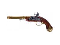 Пистолет кремневый для леворукого стрелка Индия 18 век латунь