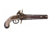 Пистолет кремневый двуствольный Великобритания 1750 год