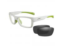 Очки Wiley X CRUSH (прозрачные и серые линзы, бело-зеленая оправа)