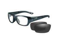 Очки Wiley X FLASH (прозрачные и серые линзы, графитная оправа)