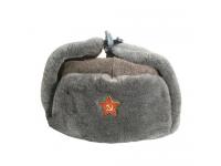 Шапка-ушанка солдатская со звездой (искусственный мех)