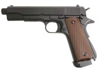 Пистолет KJW 1911-TBC CO2 COLT 1911 GBB CO2 (черный, металл, ствол с резьбой, Black) 