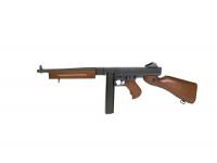 Страйкбольная модель автомата CYMA Thompson M1A1 (металл, пластик под дерево, ЗУ, АКБ, ремень) - вид слева