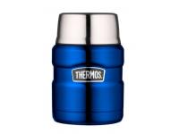 Термос для еды THERMOS KING SK3000 со складной ложкой, 470 мл (нержавеющая сталь, королевский синий)