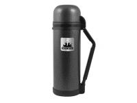 Термос для еды THERMOcafe HAMMP-1800 F&H с дополнительной чашкой, складной ручкой и съемным ремнем, 1800 мл (серый)