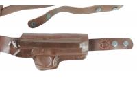 Кобура Holster наплечная вертикального ношения, модель V для Beretta-92 (коричневый, кожа) вид №5