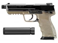 Пистолет Tokyo Marui HK45 Tactical GBB Black-Tan (пластик, модератор) 