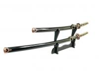 Набор самурайских мечей (2 экземпляра, черные ножны) D-50012-2-BK-KA-WA
