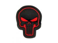 Шеврон PVCZNAK PC0074 ПВХ (PVC) с велкро Каратель (Punisher) Little 30 x 23 мм (красный на черном) 