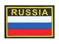 Шеврон PVCZNAK PC0098B ПВХ (PVC) с велкро Флаг России с надписью RUSSIA 90 х 60 мм (черный фон) Шеврон PVCZNAK PC0098B ПВХ (PVC) с велкро Флаг России с надписью RUSSIA 90 х 60 мм (черный фон)