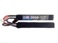 АКБ BlueMax 7.4V Li-Po 2600 mAh 20C двухлепестковый 12,5х21х128 мм М-серия цевье, приклад