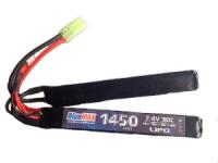 АКБ BlueMax 7.4V  Li-Po 1450 mAh 30C двухлепестковый AUG, G36, М-серия цевье  7,5x17x115 мм