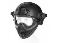 Шлем Anbison Sports AS-HM0122B c очками и маской M-L (черный)