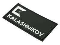 Патч (шеврон) на одежду Калашников КК лого, черный-белый, EN, 90х46 мм вид сбоку