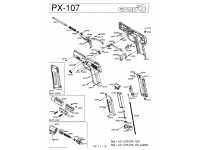 взрыв схема к пневматическому пистолету Gamo PX-107