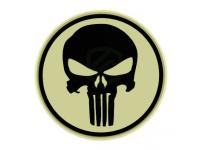 Шеврон PVCZNAK PVC-P4 ПВХ (PVC) с велкро Каратель (Punisher) диаметр 80 мм (светонакапливающий)