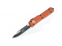 Автоматический нож Microtech UTX-70 S-E (оранжевая алюминиевая  рукоять, черный клинок 204P)