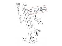 Выпускной клапан для магазина WE 19011536 в сборе для WE P08 (Luger P08) Part 96, 97, 98, 99, 100 на схеме