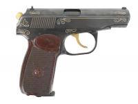 Пневматический пистолет МР-654К-20 4,5 мм (серебро, гравировка) вид №5