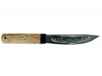 Нож Якутский большой, кованый дол, сталь Х12МФ, карельская береза направлен вправо