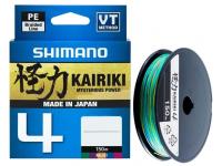 Леска плетеная Shimano LDM54TE1819015M Kairiki 4 PE Multicolor разноцветная 150 м 0,19 мм 11,6 кг