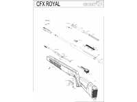 Пневматическая винтовка Gamo CFX Royal 4,5 мм (подствол. взвод, дерево) - взрыв-схема