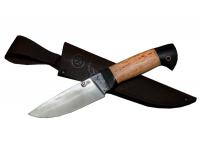 Нож Сокол кованый, сталь Х12МФ, карельская береза, граб с ножнами