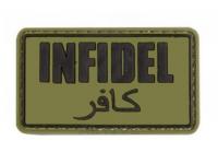 Шеврон PVCZNAK 1-000058 ПВХ (PVC) с велкро Infidel 50 х 35 мм (черный на оливковом) Шеврон PVCZNAK 1-000058 ПВХ (PVC) с велкро Infidel 50 х 35 мм (черный на оливковом)