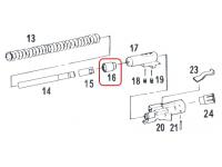 Резинка хоп-апа для WE P08 (Luger P08) Part 16 на схеме