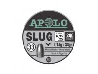 Пули пневматические Apolo Slug 6,35 мм 2,14 грамма (200 штук)