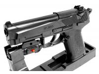 Пистолет Shantou B00709 с ЛЦУ пружинный 6 мм (пластик) - вид спереди и слева