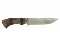 (УЦЕНКА) Нож Алтай сталь S390 (карельская береза стабилизированная, изумруд, мельхиор, Стандарт) направлен вправо
