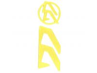 Логотипные вставки Alpha-X (золотой, левые)