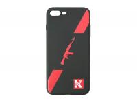 Чехол Калашников для iPhone 7 Plus, 8 Красный автомат, силикон