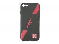 Чехол Калашников для iPhone 7, 8 Красный автомат, силикон