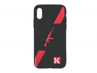 Чехол Калашников для iPhone X, XS Красный автомат, силикон