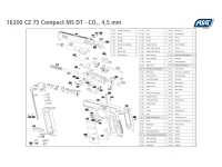 взрыв схема к пневматическому пистолету ASG CZ-75 D Compact мет.затвор